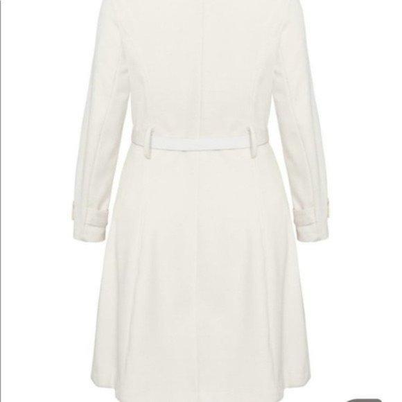 City Chic Cream Color Faux Fur Belted Winter Coat - Picture 4 of 12